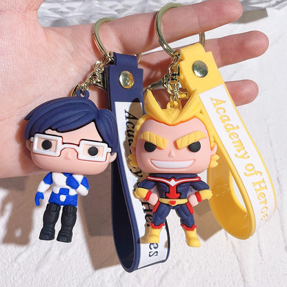 Añade un poco de estilo a tus accesorios con estos llaveros de silicona My Hero Academia. Son perfectos para personalizar tu mochila, llavero o coche. ¡Un regalo ideal para los fanáticos del anime!