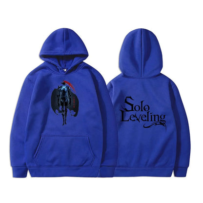 Solo Leveling Sweatshirt | Autumn fleece hoodie with Sung Jin-Woo graphic print. Oversized style, Harajuku streetwear, unisex, ideal for manga and anime fans