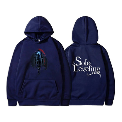 Solo Leveling Sweatshirt | Autumn fleece hoodie with Sung Jin-Woo graphic print. Oversized style, Harajuku streetwear, unisex, ideal for manga and anime fans
