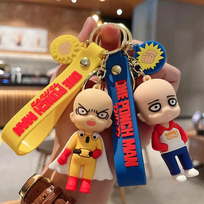 Llavero One Punch Man de 6 cm | Mini figura de Saitama de PVC con cordón, ideal como llavero o colgante de bolso. Perfecto para los fanáticos del anime